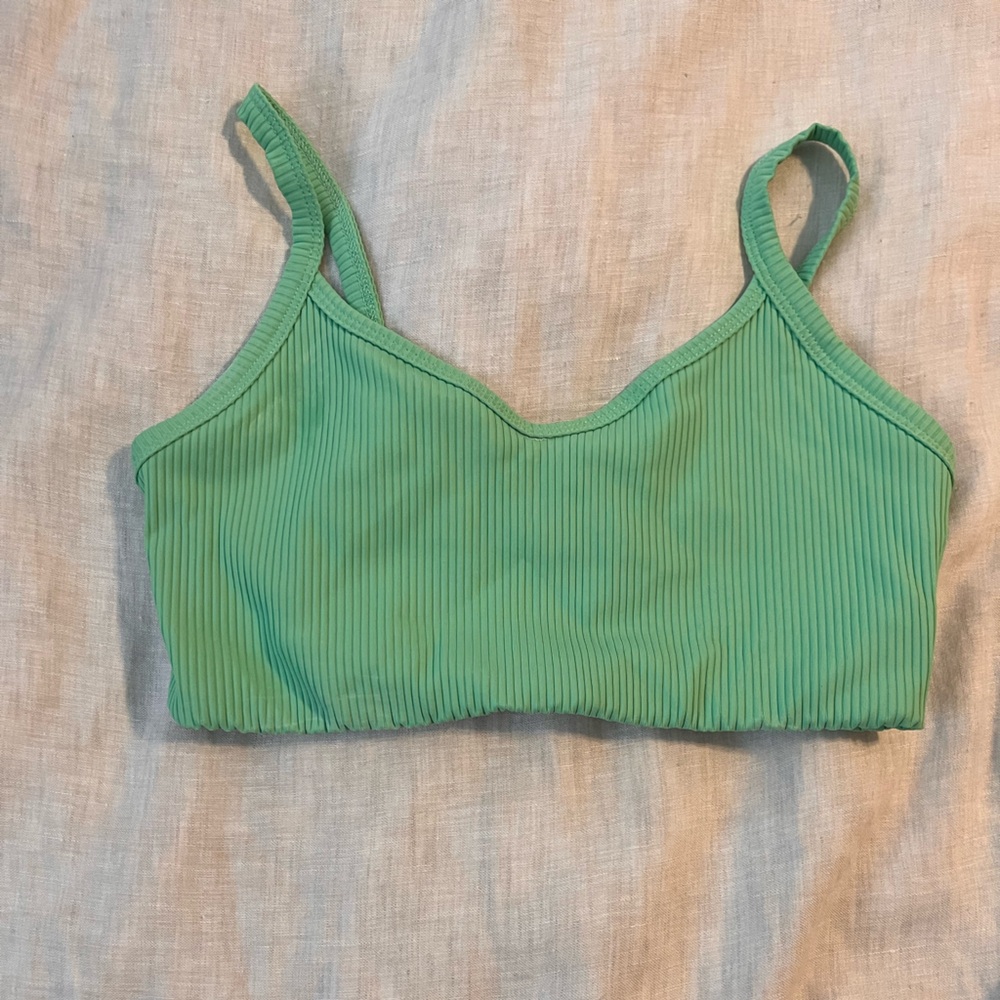 Year of Ours Green Ribbed Bra